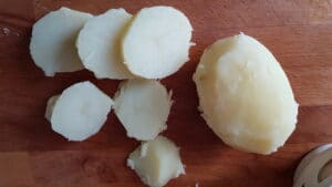 Gebakken coquilles met venkel puree en gekarameliseerde aardappelschijfjes 6
