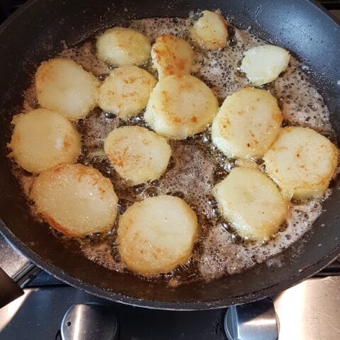 Gekarameliseerde aardappelschijfjes 1